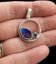 Load image into Gallery viewer, Pendant Boulder Opal and London Blue Topaz