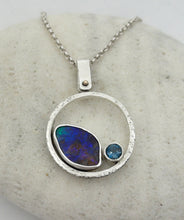 Load image into Gallery viewer, Pendant Boulder Opal and London Blue Topaz