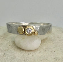 Load image into Gallery viewer, Ring Gold Pebbles/Cairns, Diamonds, Silver