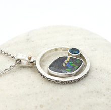 Load image into Gallery viewer, Pendant Boulder Opal and London Blue Topaz