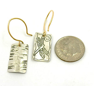 Earrings Birch and Dragonfly