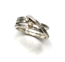 Load image into Gallery viewer, Entwine Ring Diamond 14k Gold and Silver