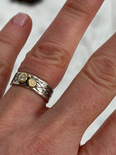 Load image into Gallery viewer, Ring Gold Pebbles/Cairns, Diamonds, Silver
