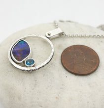 Load image into Gallery viewer, Pendant Boulder Opal and London Blue Topaz
