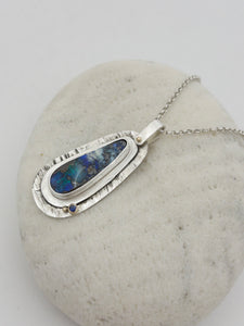 Pendant Boulder Opal and Sapphire