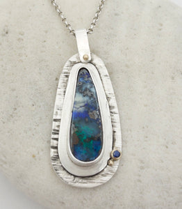 Pendant Boulder Opal and Sapphire