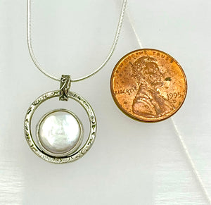 Pendant Fresh Water Coin Pearl