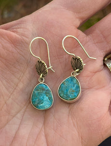 Earrings Blue Opal