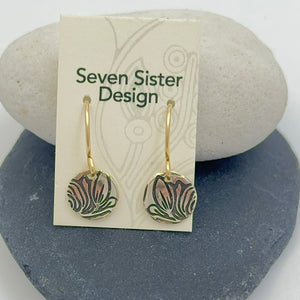 Earrings etched floral