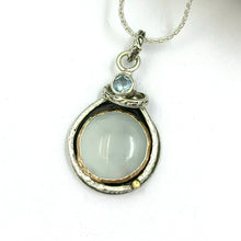 Load image into Gallery viewer, Pendant Satin Aquamarine and Faceted
