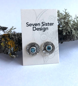 Earrings Silver with Swiss Blue Topaz