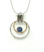 Load image into Gallery viewer, Pendant Double Two Tone Ring with Opal Doublet
