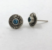 Load image into Gallery viewer, Earrings Silver with Swiss Blue Topaz
