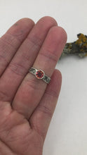 Load and play video in Gallery viewer, Ring Mystic Orange Topaz with Herb Etching
