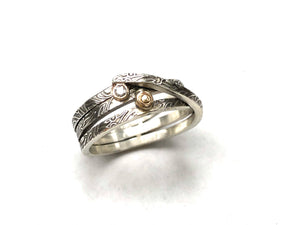 Entwine Ring Diamond 14k Gold and Silver