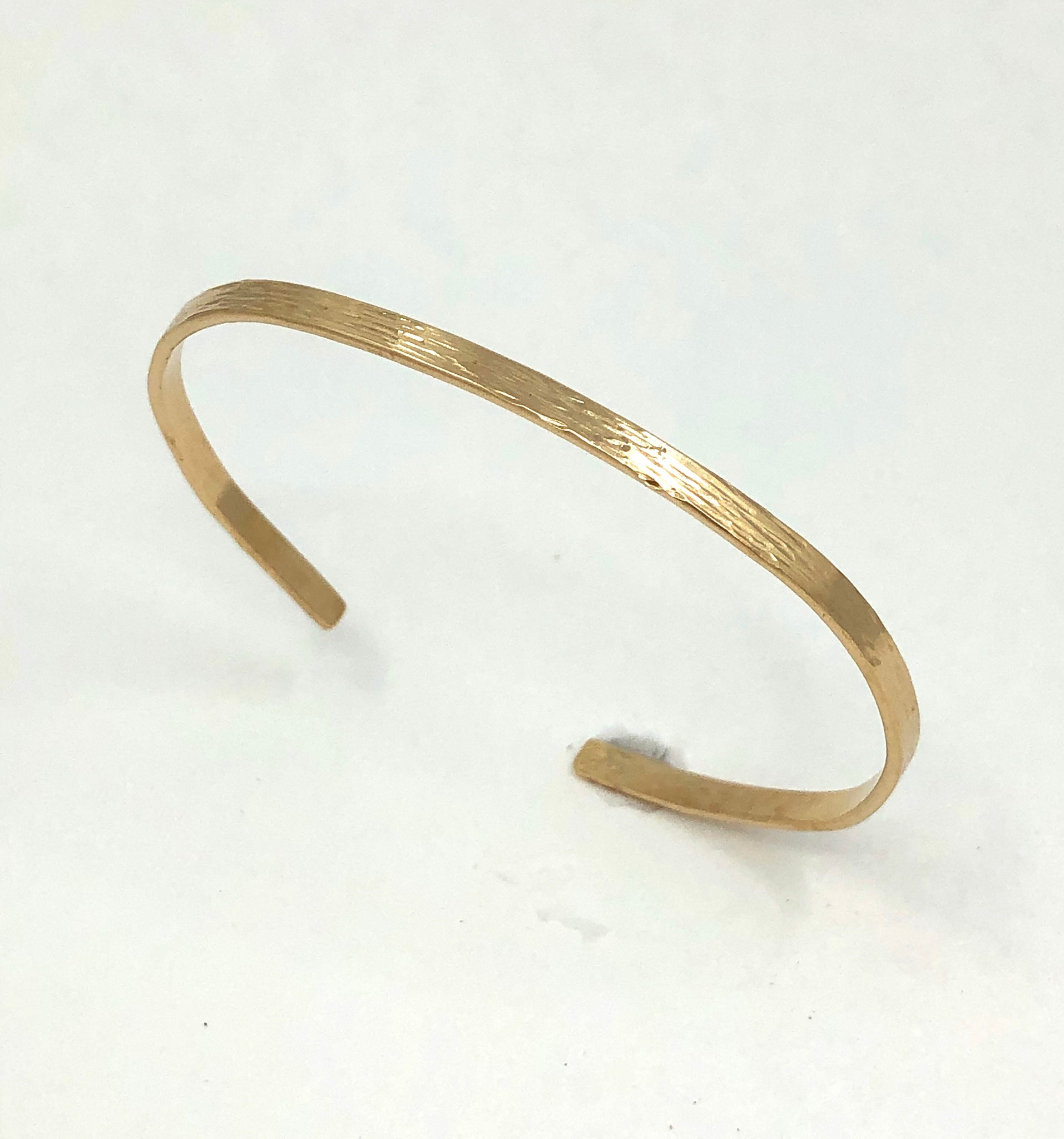 14KT Yellow Gold Hammered Cuff Bracelet 19mm – LSJ