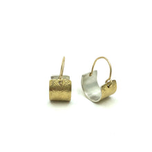 Load image into Gallery viewer, Earrings Woodland Bi-Gold and Silver Hoop
