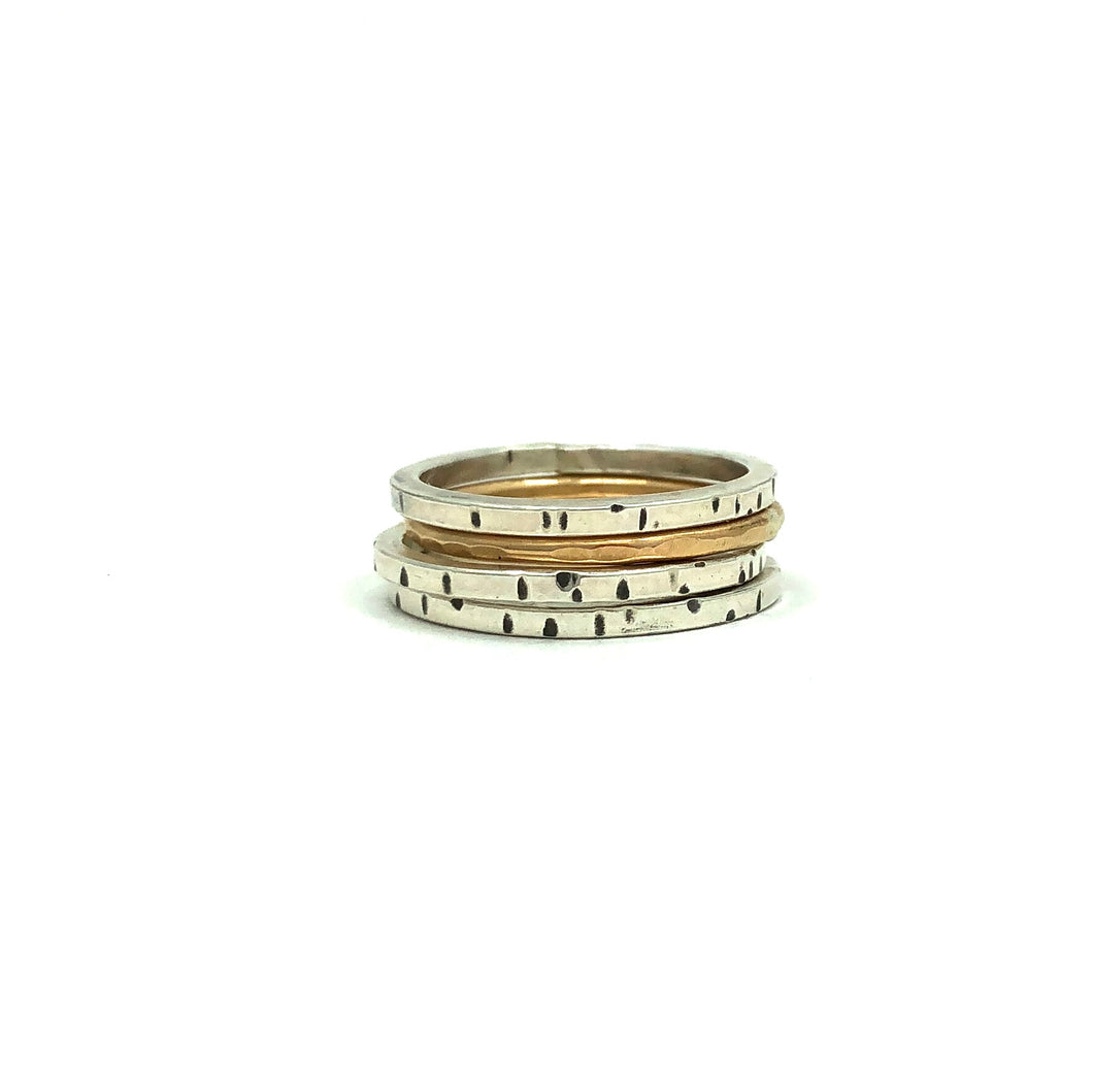 Ring Birch Stacked Silver and Gold Filled