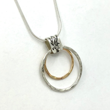 Load image into Gallery viewer, Pendant Double Rings Two Tone

