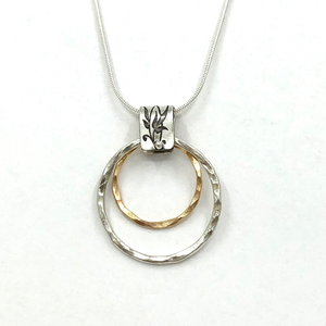 Pendant Double Rings Two Tone
