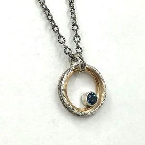 Pendant Double Ring with Topaz