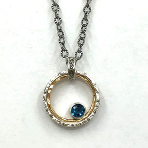 Pendant Double Ring with Topaz