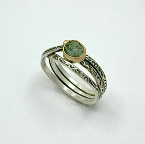 Ring Greenstone Silver and Gold
