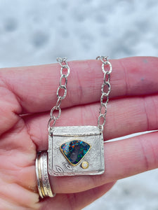 Pendant Boulder Opal and Diamond