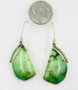 Earrings Gaspeite and Silver