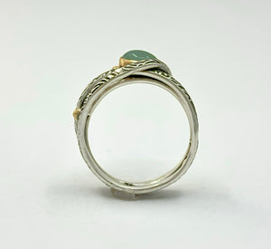 Ring Greenstone Silver and Gold